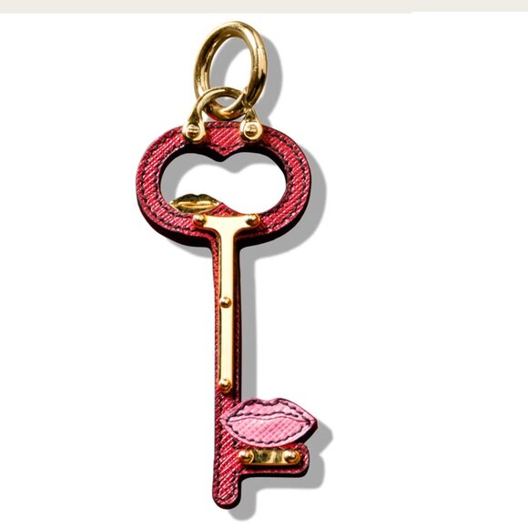 PRADA Saffiano Leather Lip Key Chain - Picture 1 of 7